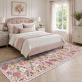 Latte&Fog Pink Hallway Runner Rug 2x10, Non Slip Washable Floral Runner Rugs by LatteFog