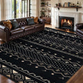 SERISSA 6x9 Area Rugs for Living Room, Washable Non-Slip Black Gold Grad Boho by SERISSAHomeDecorCollection
