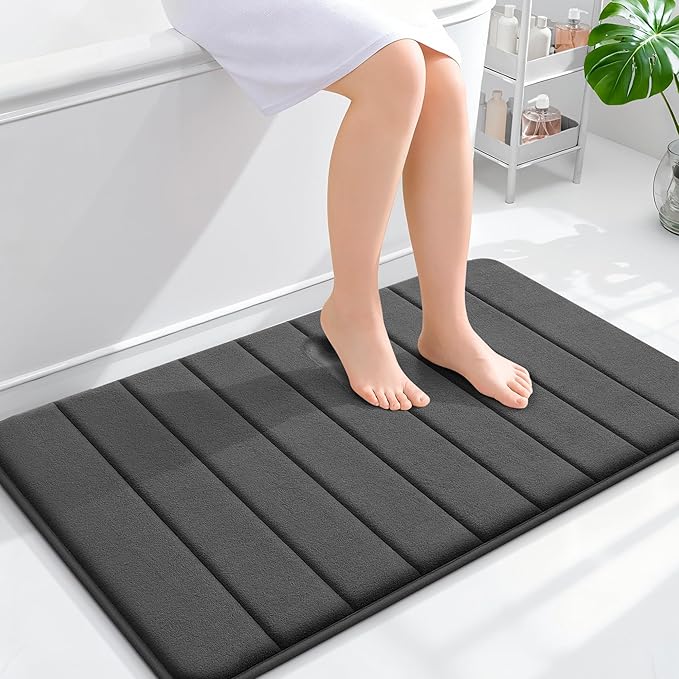 OLANLY Memory Foam Bath Mat 35x24, Super Soft Absorbent Bathroom Rugs, Quick Dry by OLANLY