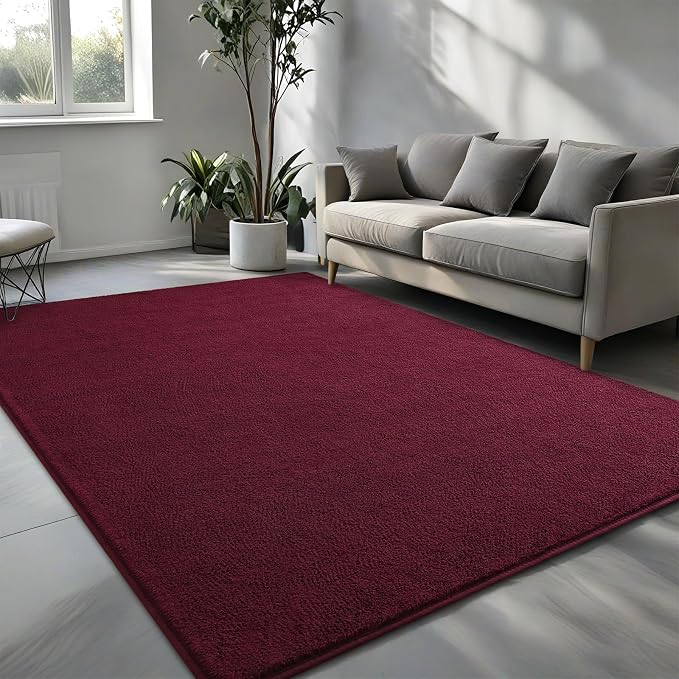 Pettop 7x10 ft Burgundy Red Area Rugs - Image 2