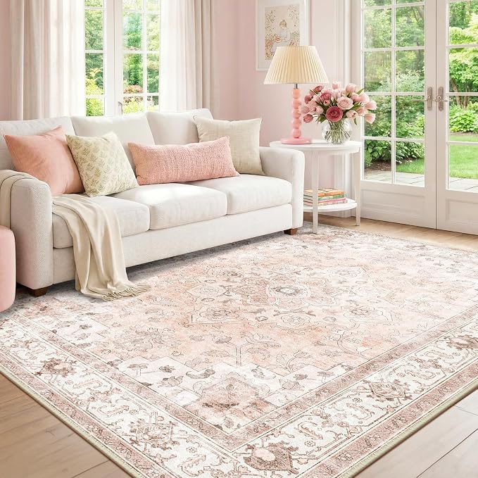 CAPALOCA Machine Washable Rugs Nursery Rug 6x9 Cute Girl Non Slip Low Pile - Image 3
