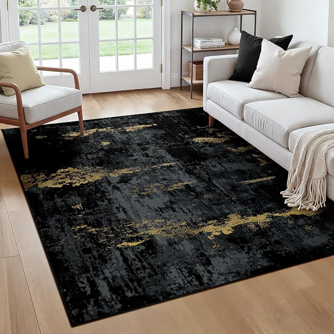 RELEANY Washable Area Rugs Square 6ft Non-Slip Modern Abstract Soft by RELEANY