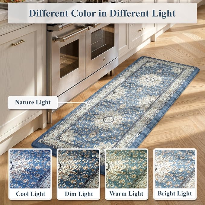 Collive Boho Kitchen Mat, Cushioned Anti Fatigue Kitchen Rug Set 2 Piece - Image 7