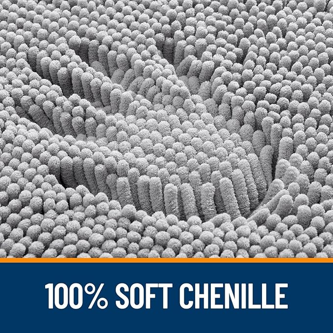 OLANLY Toilet Rugs U-Shaped 20x20, Extra Soft Absorbent Chenille Contour - Image 3