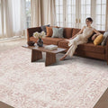 Rugxara 8x10 Pink Area Rug for Living Room & Bedroom, Large Washable Rugs for by Rugxara