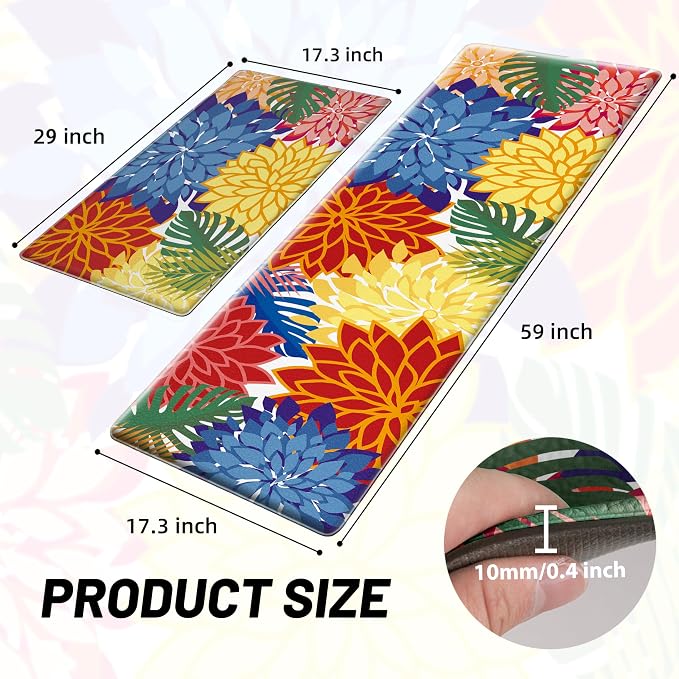 Arenarug Kitchen Mats for Floor 2PCS Cushioned Anti Fatigue Kitchen Mats - Image 2