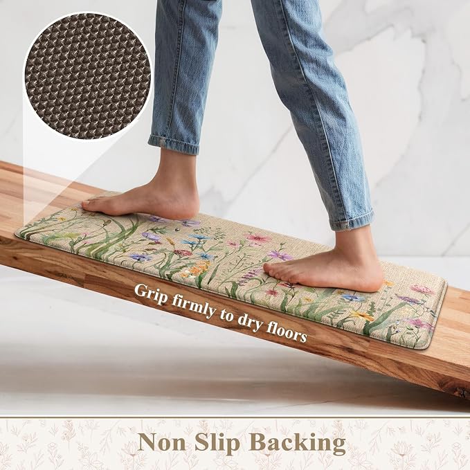 KIMODE Anti Fatigue Kitchen Mat, Farmhouse Kitchen Floor Mats Non-Slip Cushioned - Image 4