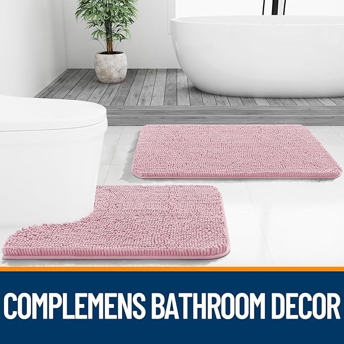 OLANLY Small Bathroom Rugs 24x16, Extra Soft Absorbent Chenille Bath Rugs - Image 7