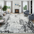 8x10 Area Rugs for Living Room, Abstract Neutral Washable Bedroom Rug, Modern by Carpelux