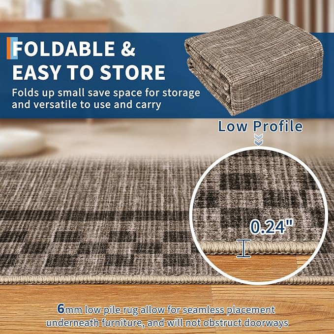 GarveeHome Area Rug 6x9 Large Living Room Modern Border Throw Rug - Image 4