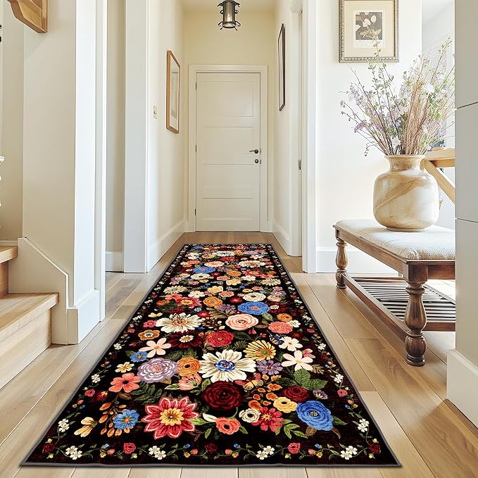 Runner Rug for Hallways 3x7 Espresso, Non Slip Washable Kitchen Rug by WelcometoBabovid