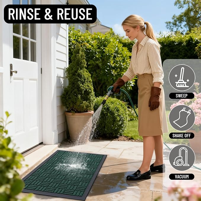 OLANLY Front Door Mat Outside Entrance 47x17, Heavy Duty Sturdy Natural Rubber - Image 7
