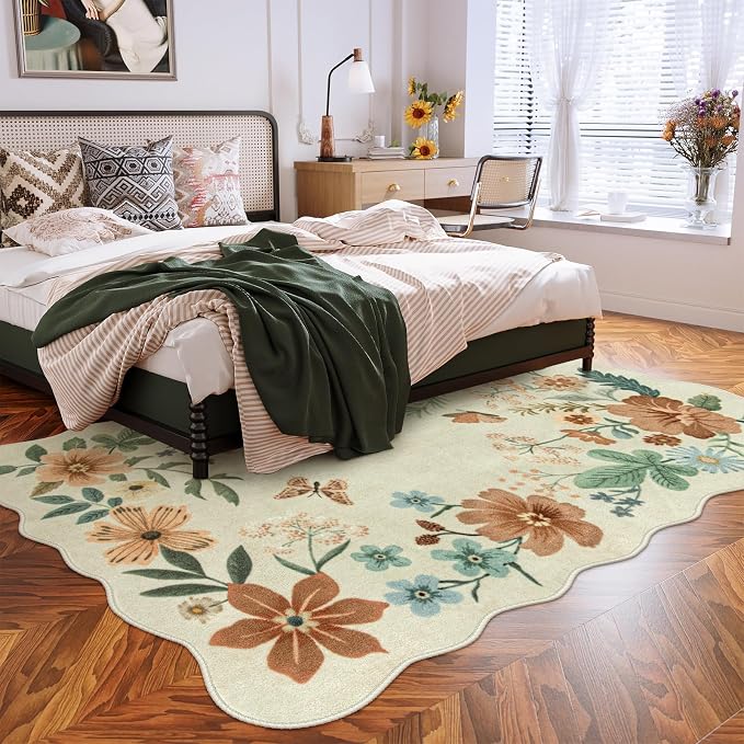 Lahome Floral Living Room Rug, 5x7 Rugs - Image 4