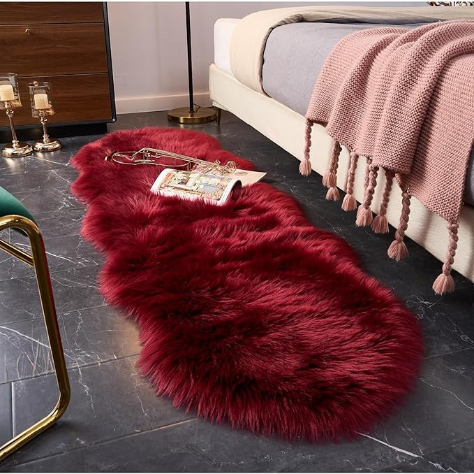 EasyJoy Ultra Soft Fluffy Shaggy Area Rug Faux Fur Rug Chair Cover Seat Pad by EasyJoy