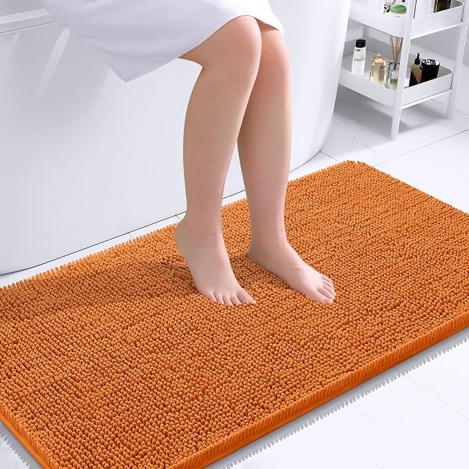 OLANLY Large Bathroom Rugs 40x24, Extra Soft Absorbent Chenille Bath Rugs by OLANLY