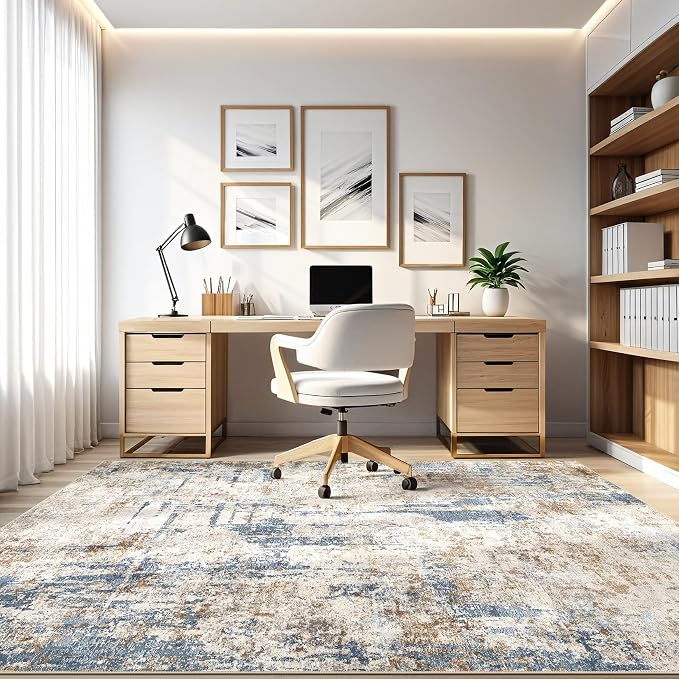 8x10 Area Rugs Washable Rug: Large Abstract Modern Soft Stain Resistant Indoor - Image 8