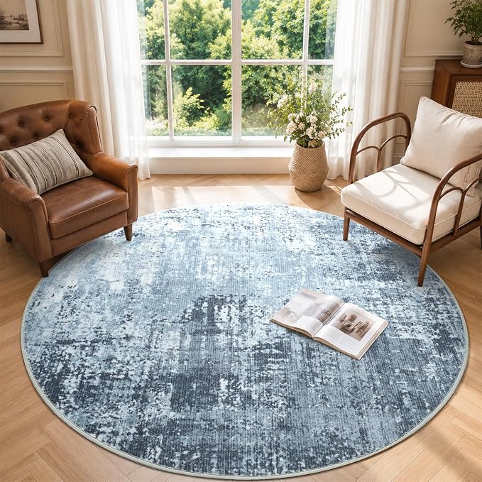 6Ft Round Area Rugs for Living Room, Soft Non-Slip Washable Rugs Modern - Image 2