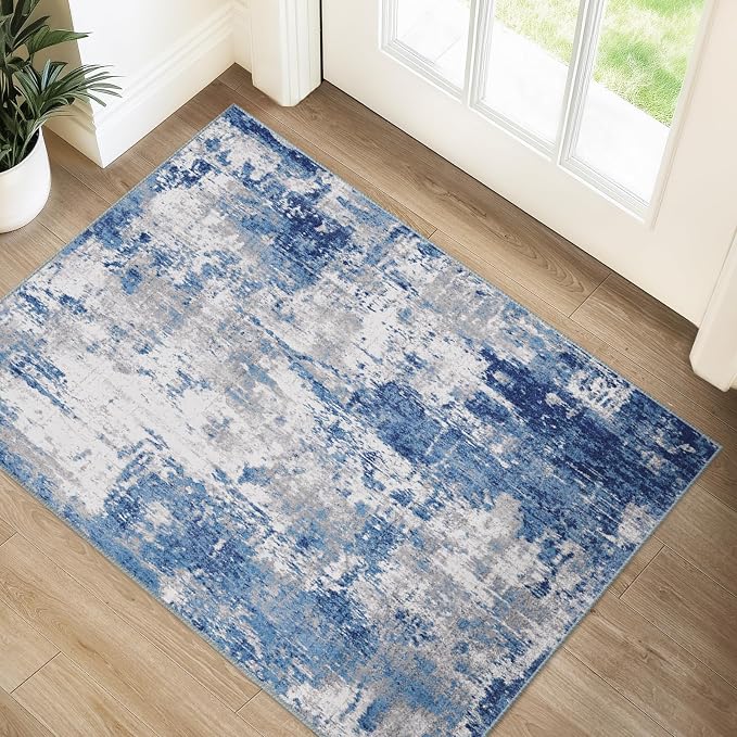 RELEANY Washable Area Rugs 2'x3' Non-Slip Modern Abstract Soft by RELEANY