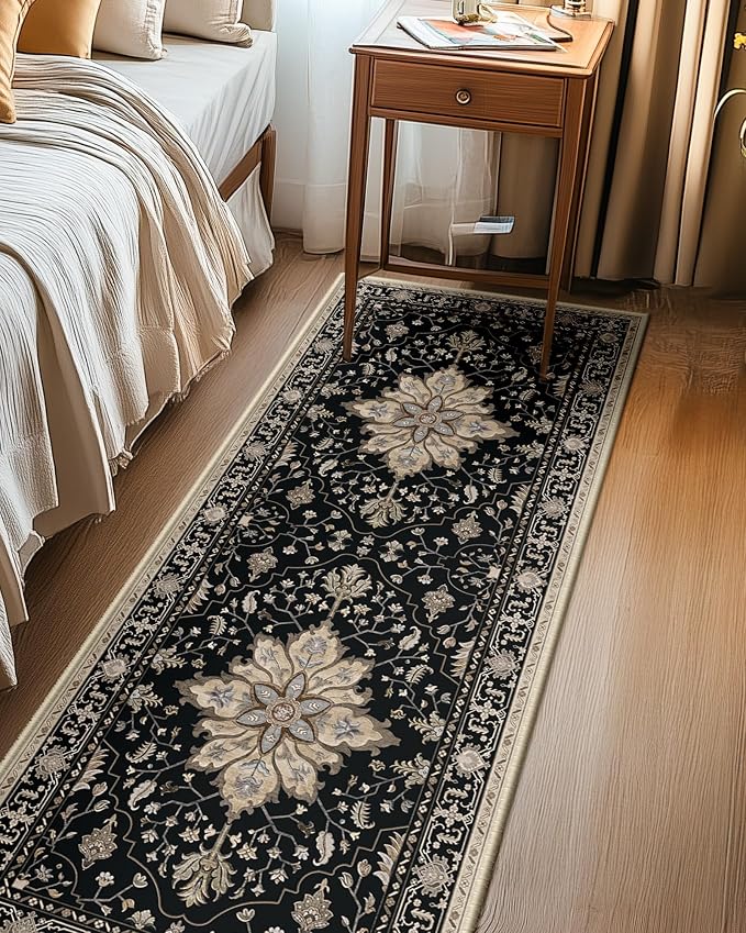 RELEANY Area Rugs Runner 2'x6' Washable Non-Slip, Floral Vintage Distress - Image 3
