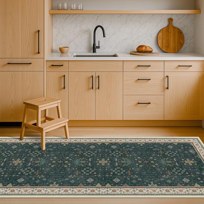 Hazo Haus Dark Green 2x6 Kitchen Rug - Image 8