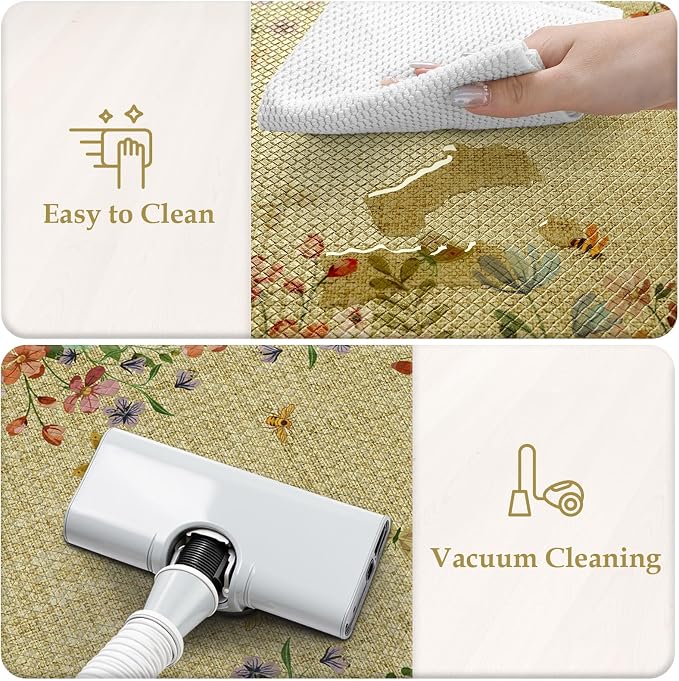 KIMODE Kitchen Mats Cushioned Anti Fatigue, Summer Farmhouse Flower Kitchen - Image 5