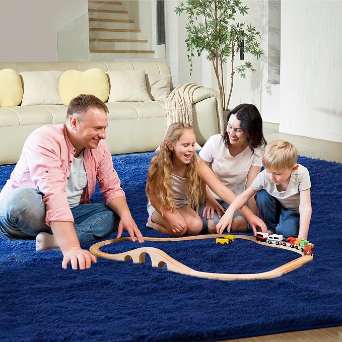 Ultra Soft Rug for Living Room, 5X8 Fluffy Shag Area Rug for Bedroom, Modern - Image 3