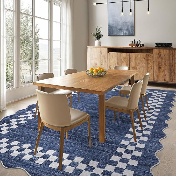 GarveeHome Washable Rug 5x7 for Living Room Large Bedroom Scalloped Rug Non - Image 2