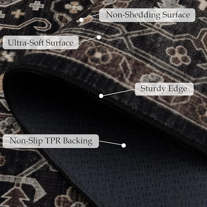 Ruaruarug Washable Area Rug Runner 2×6 - Image 2
