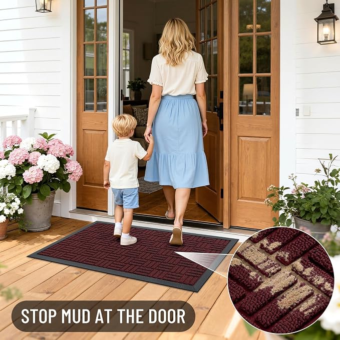OLANLY Front Door Mat Outside Entrance 29.5x17, Heavy Duty Sturdy Natural - Image 8