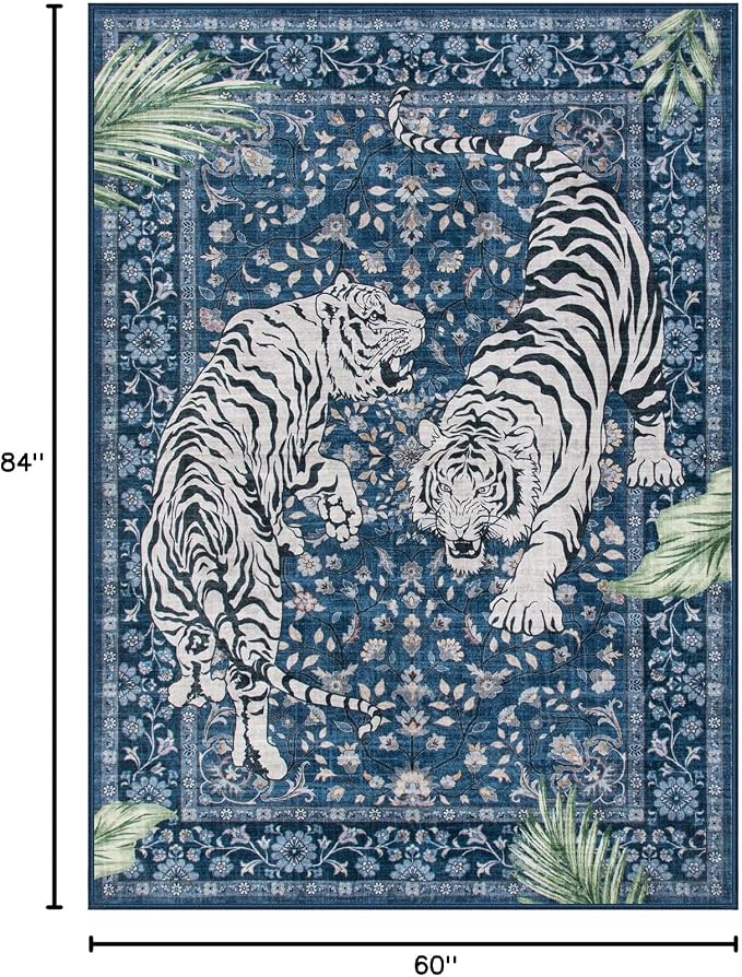 Moynesa Tiger Washable Area Rugs - Image 2