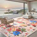 Blush Area Rugs 10x14 for Living Room, Non Slip Machine Washable Floral Rugs by WelcometoBabovid