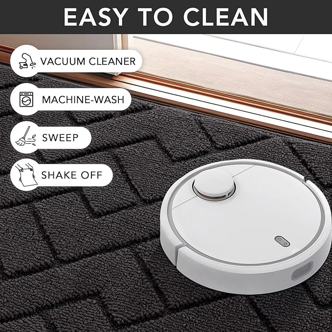 hicorfe Indoor Door Mat, Non Slip Door Mats, Absorbent Resist Dirt Entrance - Image 6