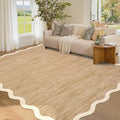 GarveeHome Scalloped Washable Area Rug 3x5 Small Entryway Rug Non Slip Modern by GarveeHome
