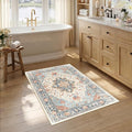 RELEANY Area Rugs Small 2'6"x4' Washable Non-Slip, Floral Vintage Distress by RELEANY