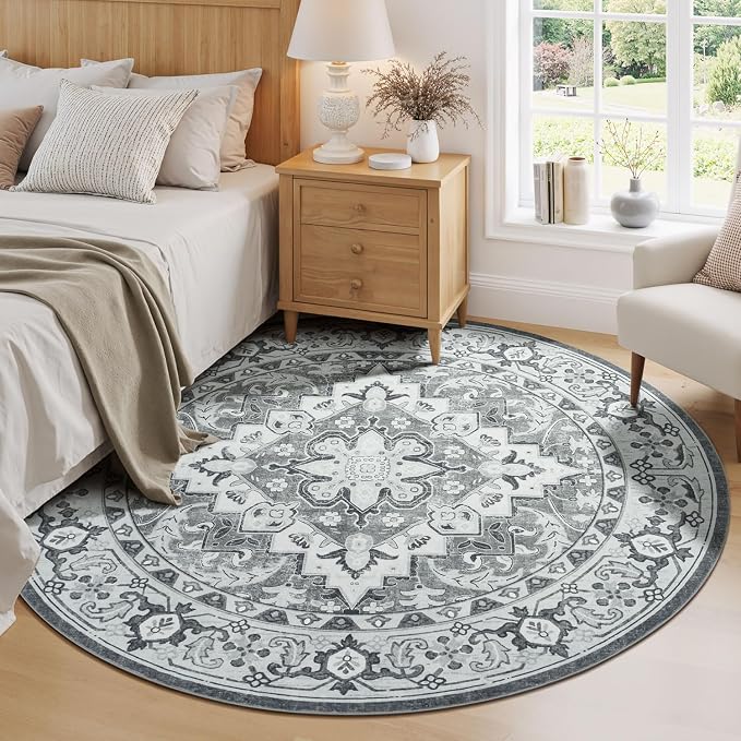 Lessymo 6FT Washable Round Area Rugs - Image 2