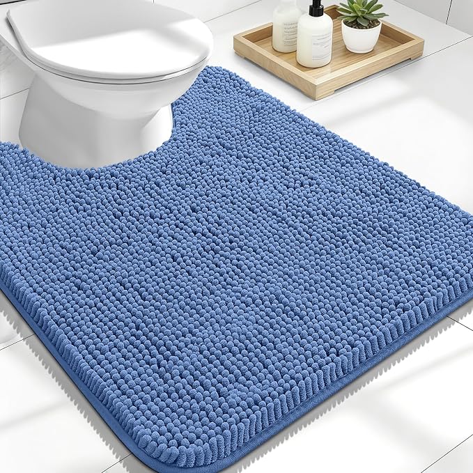 OLANLY Toilet Rugs U-Shaped 24x20, Extra Soft Absorbent Chenille Contour by OLANLY