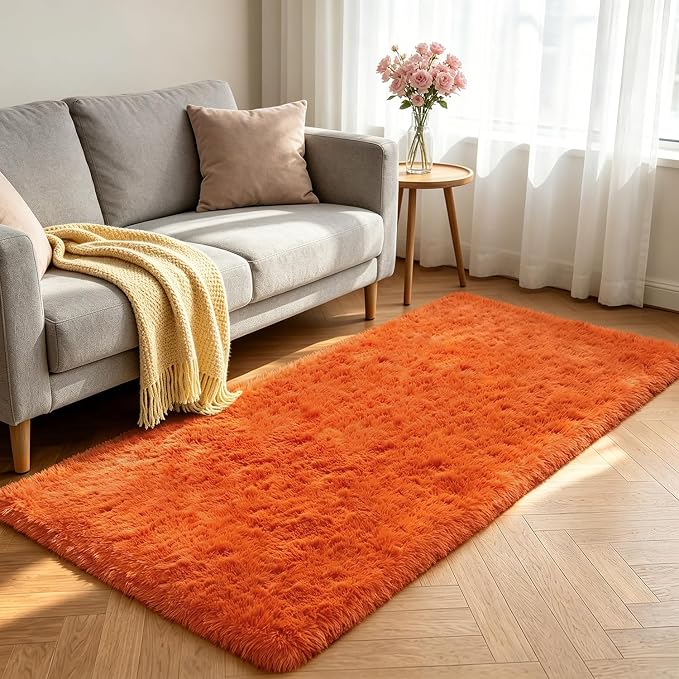 Shag Runner Rug for Bedroom Living Room 2x6 Upgrade Non-Slip Fluffy Soft - Image 2