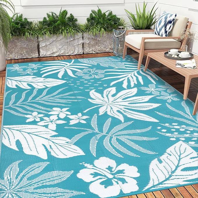 Pauwer Waterproof Outdoor Rug 6x9, Reversible Plastic Straw Patio Camping Rug - Image 8