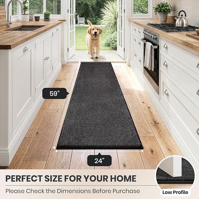 PURRUGS Dirt Trapping Door Mat 24" x 59", Non-Slip Machine Washable Entryway Rug - Image 8