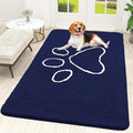 OLANLY Dog Door Mat for Muddy Paws 70x46, Paw Print Design, Absorbs Moisture by OLANLY