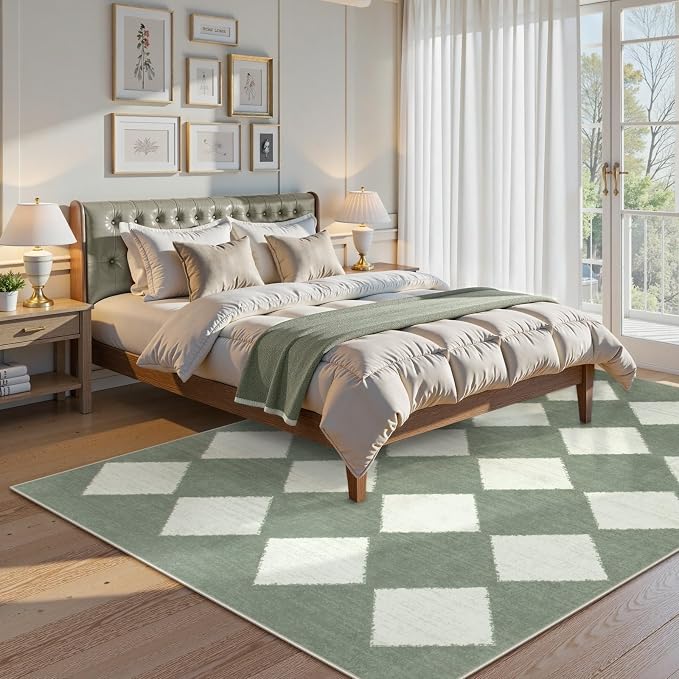 Lahome Zelie Checkered Washable 5x7 Rugs - Image 3