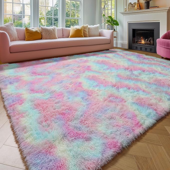 Amdrebio Rainbow Unicorn Colorful Kids Rugs - Image 8