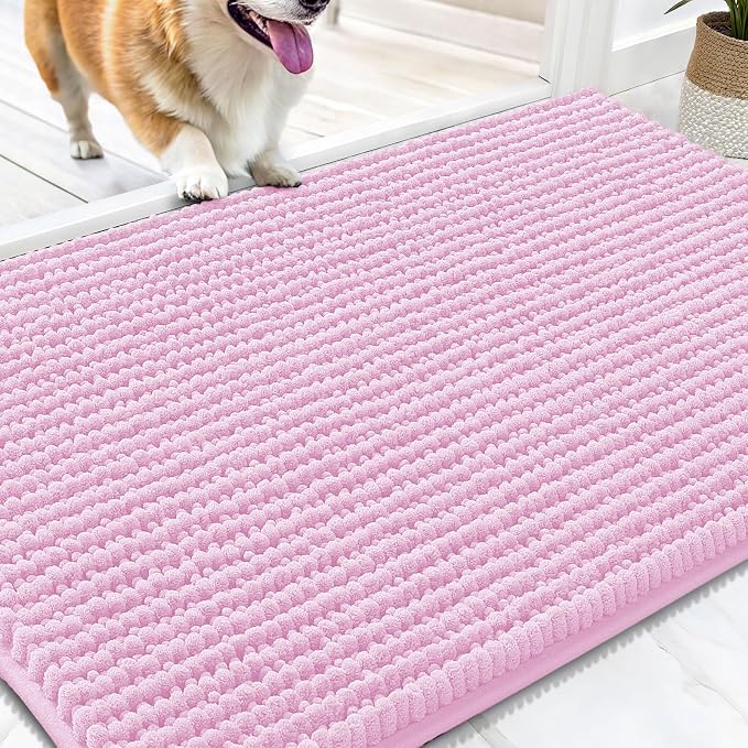 OLANLY Dog Door Mat for Muddy Paws 30x20, Ultra Absorbent Chenille Mud Doormat by OLANLY