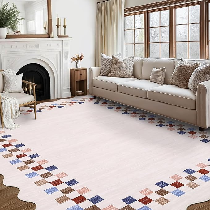 GarveeHome Scalloped Washable Rug 9x12 Area Rug by GarveeHome
