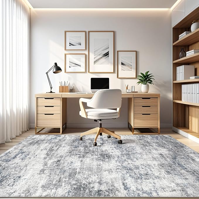 10x14 Area Rugs Living Room: Washable Large Abstract Neutral Modern Soft Rugs - Image 8