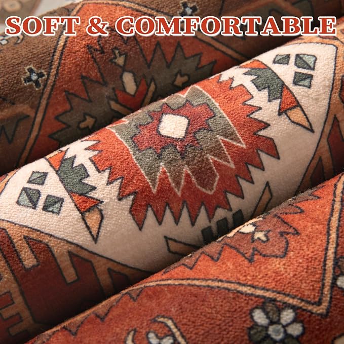 SERISSA Area Rug 3x5 Boho Rugs for Bedroom, Washable Non-Slip Living Room Rug - Image 6