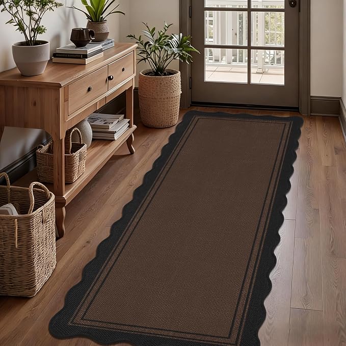 Easy Jute Kitchen Runner 2x6 Kitchen Runner Rug Washable Non Slip Outdoor Rug by Zeeinx