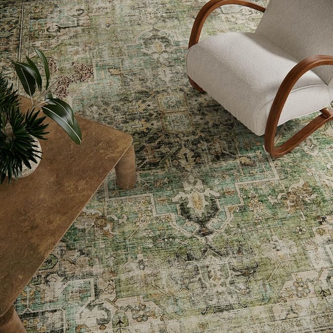 8x10 Area Rugs for Living Room: Washable Bedroom Rug Boho Vintage Rugs Stain - Image 4