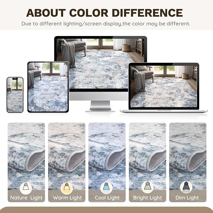DMOYEST 10x12 Area Rug for Living Room, Washable & Non Slip Large Indoor Carpet - Image 7