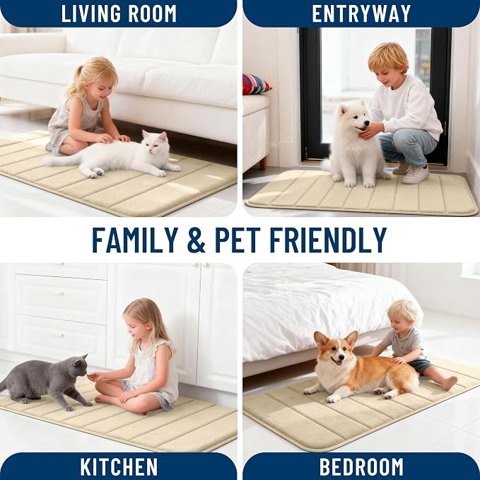 OLANLY Memory Foam Bath Mat 40x32, Super Soft Absorbent Bathroom Rugs, Quick Dry - Image 9